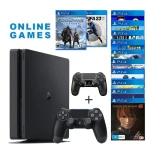 PS4 Sony PlayStation 4 Slim  Gaming Console 1TB with 12 Online Games &amp; Extra Dual Shock IBS 1Year Warranty