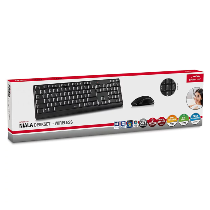 SPEEDLINK SL-640304-BK Wireless Keyboard And Mouse Deskset