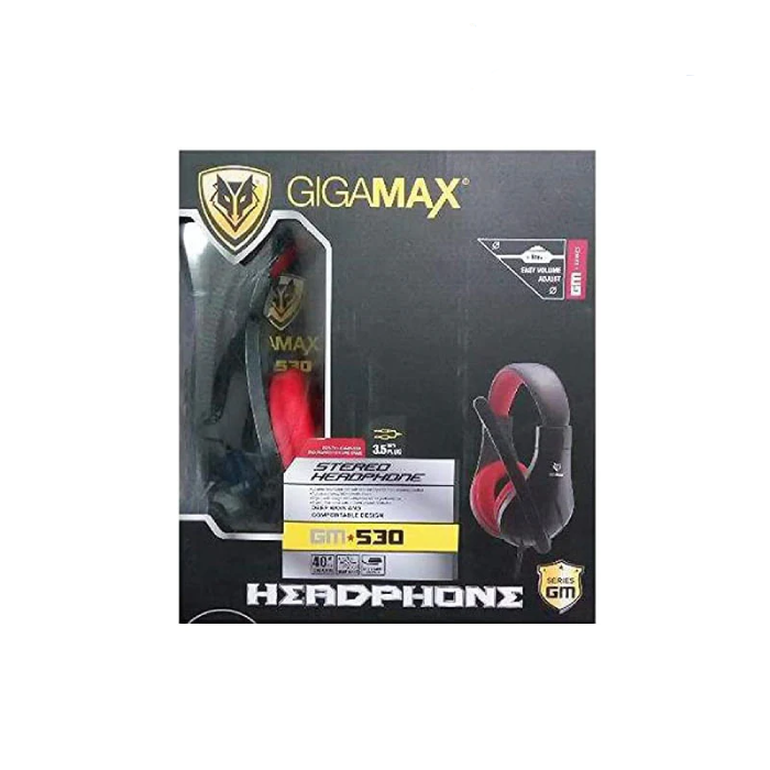 GIGAMAX 530PIN USB Headphone With Mic  1 Jack Black