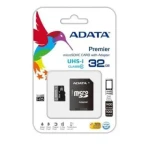 ADATA بطاقة ذاكرة  بسعة 32 جيجا بايت مع محول فئة 10