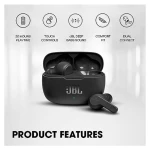 JBL Wave 200TWS In-ear Wireless Earbuds Deep Bass Sound Dual Connect Technology Quick Charge Black