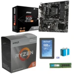 PC Bundle AMD Ryzen 5-4500 BOX CPU 6 Core Desktop Processor + MSI PRO B450M PRO-VDH MAX AM4 Motherboard + Free Gift
