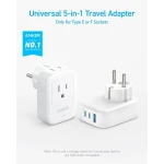 Anker Wall Charger 5-in-1 Adapter, 5 Ports, White - A92A2321