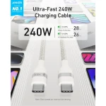 Anker USB-C to USB-C Data Cable 6ft, 240W White - A82E2H22