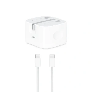 Apple Power Adapter 20W 3-Pin 1 Port Type-C With Type-C to Type-C Cable For iPhone 15 - MHJF32P/A - 14 Day Warranty