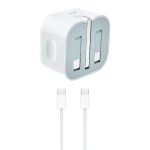 Apple Power Adapter 20W 3-Pin 1 Port Type-C With Type-C to Type-C Cable For iPhone 15 - MHJF32P/A - 14 Day Warranty