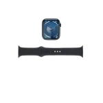 ساعة آبل سيريز 9 الذكية، 45 ملم، هيكل من الألومنيوم مع حزام رياضي لون اسود منتصف الليل - MR9A3LL-A
