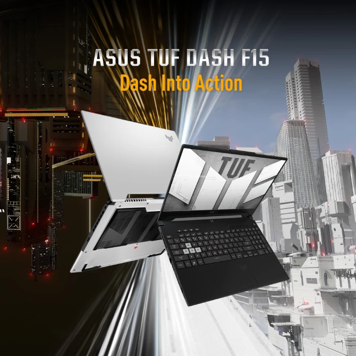 Asus TUF Dash F15 FX517ZC-HN002W Gaming Laptop 15.6 FHD 144Hz Intel Ci7-12650H 16GB RAM 512GB SSD GeForce RTX 3050 4GB Win11 Black 90NR09L3-M00030