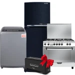 Fresh Refrigerator 329 L No Frost - Fresh Washing Machine 7 Kg Top Loading- Fresh Jumbo Gas Cooker with Fan 5 Burners + Gift Sonai Toaster 1400W