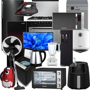 Offer refrigerator, freezer, Cooker, washing machine, dishwasher, TV, heater, microwave, oven, fryer, Dispenser, fan, iron, Blender, kettle, Vacuum