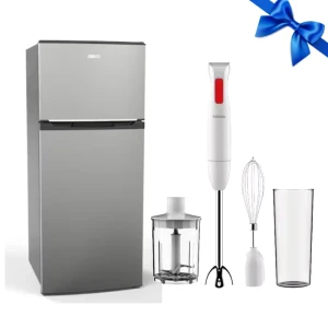 ZANUSSI Refrigerator 370L No Frost Top Freezer Silver ZRT37204SA + TORNADO Hand Blender 250W  HB-250T