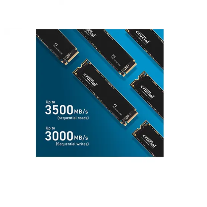 Crucial P3 2TB M.2 PCIe Gen3 NVMe Internal SSD Memory