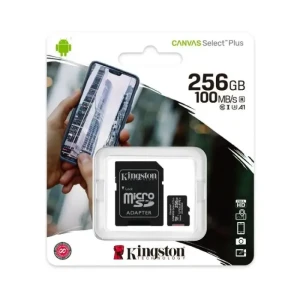 Kingston 256GB micSDXC Select Plus Memory Card + SD Adaptor, SDCS2/256GB - Black