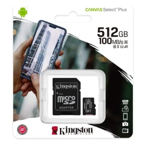 Kingston 512GB micSDXC Select Plus Memory Card + SD Adaptor, SDCS2/512GB - Black