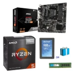 PC Bundle AMD Ryzen 5 5600G 6-Core 3.9 GHz Box Desktop Processor + MSI PRO B450M PRO-VDH MAX AM4 Motherboard + Free Gift