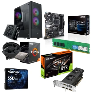 PC Gaming Bundle AMD R5 4500, MSI PRO A520M-A Motherboard, GeForce RTX 3050 6GB, 8GB RAM, 128GB SSD, XIGMATEK Hero II FRGB Case + Z-POWER Z750 600W