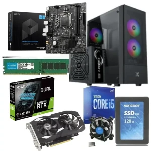 PC Gaming Bundle Intel Ci5-11400F+Fan MSI H510M-A Pro Motherboard 16GB RAM 128GB SSD Asus GeForce RTX 3050 OC 6GB XIGMATEK Case + Z-Power 600W