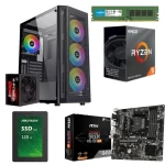 PC Gaming Bundle AMD Ryzen 5 5600G Box Processor MSI Motherboard 8GB RAM 120GB SSD XIGMATEK Gaming Case + PSU 600W