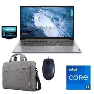 Lenovo IdeaPad 1 15IAU7 Laptop Intel Ci7-1255U 8GB RAM 512GB SSD Intel Iris Xe Graphics 15.6-inch FHD Win11 Cloud Grey + Bag - 2 Years - 82QD00AXED