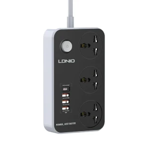 LDNIO SC3412 Power Strip 38W 3 Port + 4 USB Power Socket 2 Meters - Grey