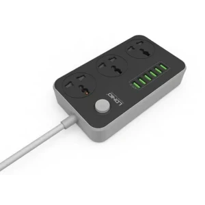 LDNIO SC3604 Power Strip 3.4A with 3 Sockets, 6 USB Ports 2Meter - Grey