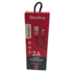 Loading Fast Charge Lightning Data Cable 2 A Red/Black - 1 Month Warranty