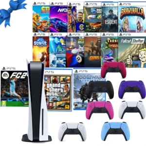 Sony PlayStation 5 CD version Console +  15 Online Games FREE and Extra Color Dual Sense