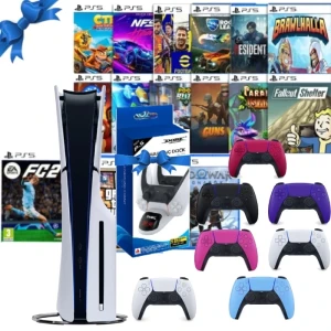 Playstation 5 Disc Version Silm PS5 Console With Dual Sense Controller + 15 Online Games FREE, Dual Sense Charger Dock and Extra Color Dual Sense