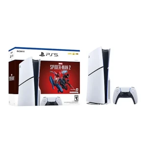 Sony Playstation 5 Disc Version Silm Console With Dual Sense Controller - White + -Marvel’s Spider-Man 2 Bundle