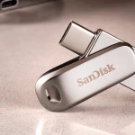 سانديسك فلاشة الترا ثنائي USB-C سعة 128 جيجابايت USB 3.1 الجيل الأول فضي -  SDDDC4-128G-G46
