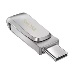 سانديسك فلاشة الترا ثنائي USB-C سعة 128 جيجابايت USB 3.1 الجيل الأول فضي -  SDDDC4-128G-G46