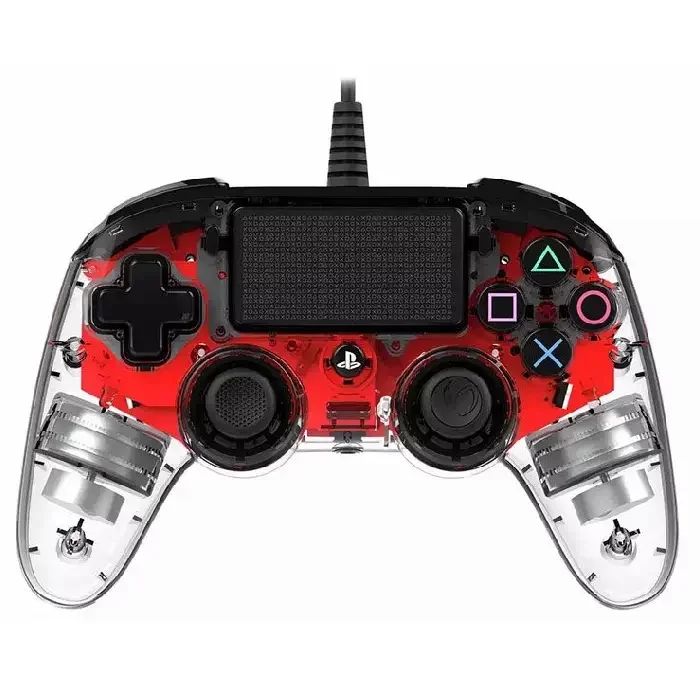 Nacon PS4 Wired Illuminated Compact Controller Gamepad  Clear Red